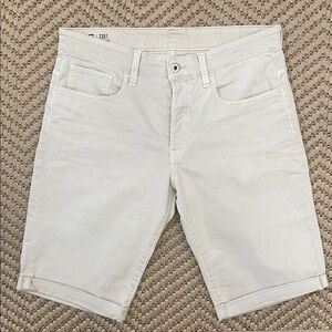 G-Star Raw - Classic Straight Jean Shorts - Cream Neutral - 32